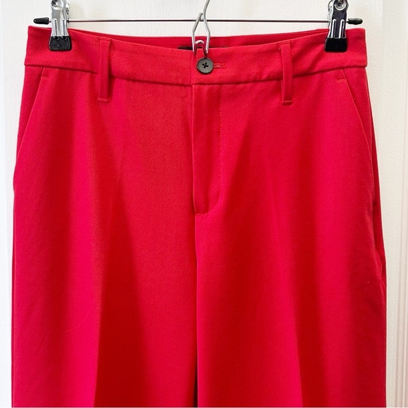 Banana Republic High Rise Slim Wide Leg Cropped Pants Red Size 2 - Picture 4 of 15